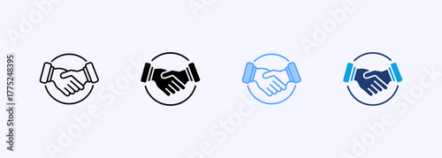 Handshake Icon Set Multiple Style Collection