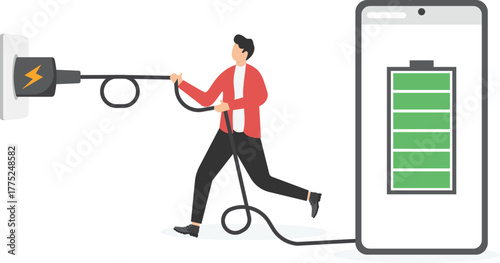 synergy or business cooperation. businessman makes a deal on a full battery.
