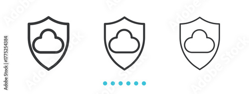 Cloud Security icon. Thin line icon vector