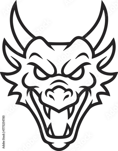 Dragon vector illustration, dragon icon, isolated on transparent background 