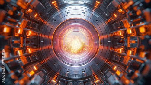 未来のフュージョンエネルギー、核融合反応のイメージ