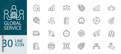Global Business & Supply Chain Icons: Visualizing Teamwork Across Borders. teamwork icons, resource management graphics, global supply chain icons, cross-border logistics, global trade resource manage