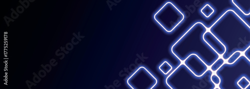 Dark blue gradient abstract background with connected glowing blue lines and dots. Modern and futuristic digital technology concept. Vector illustration VOL. 2