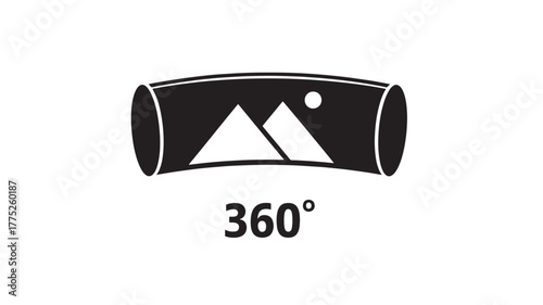 Mountain range within a curved shape modern logo design on transparent background silhouette