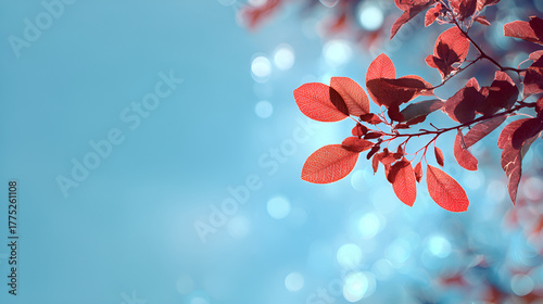 AI generated red leaves in digital art