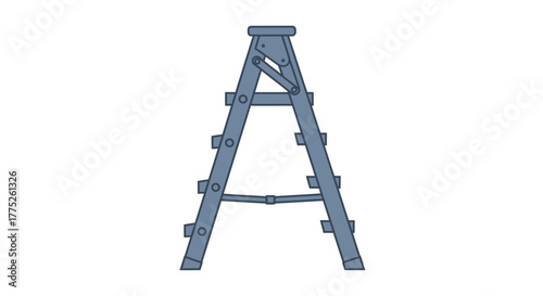 A simple illustration of a blue A-frame stepladder on a white background, commonly used for various tasks.