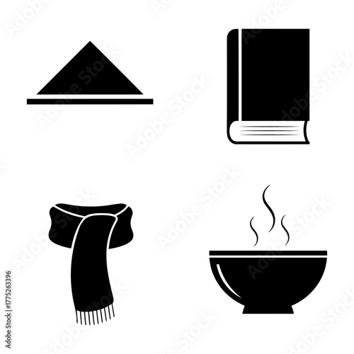 Winter comfort icons Vector
