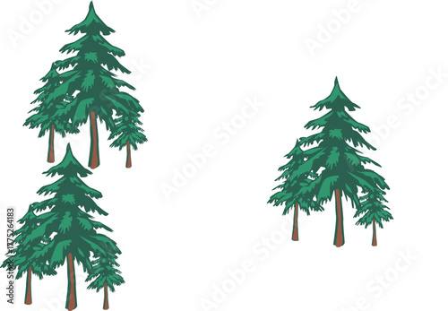 Woodland logo pine tree icon vector illustration design vintage
