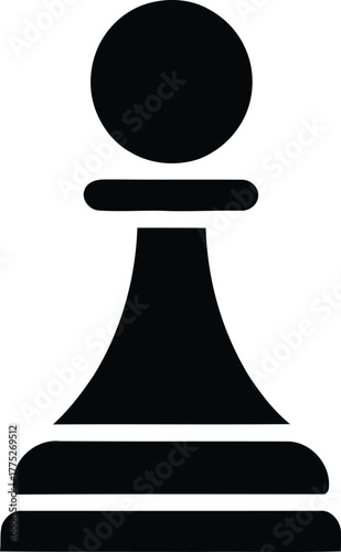 Black silhouette of a chess pawn piece game strategy