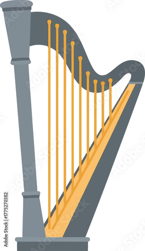 Elegant harp musical instrument