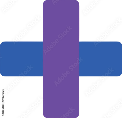 Abstract plus symbol modern geometric design