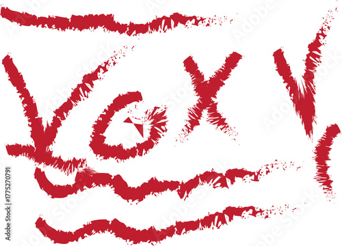 Voxy Grunge Red Text Style on White Background Illustration Design