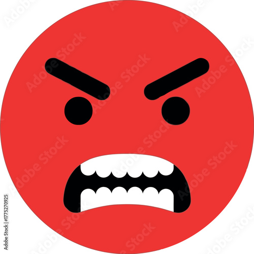 Angry red emoji face
