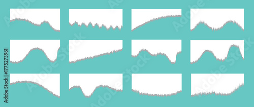 Collection of dividers shape templates. Modern separator header for website and app.  Heading depicted in a flat vector style. Vector Illustration. 