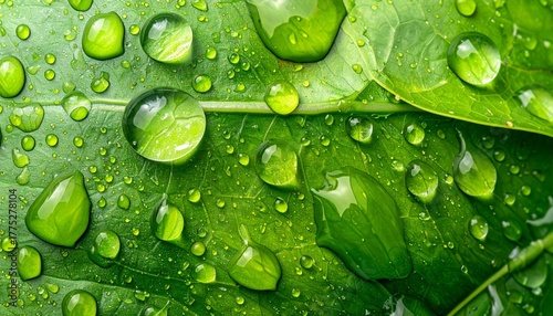 water drops on green leaf