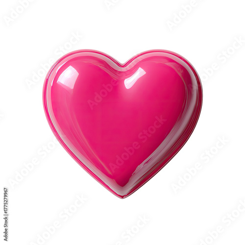 Wallpaper Mural A vibrant, glossy, pink heart shape, rendered in 3D with subtle highlights and a smooth, polished surface Torontodigital.ca