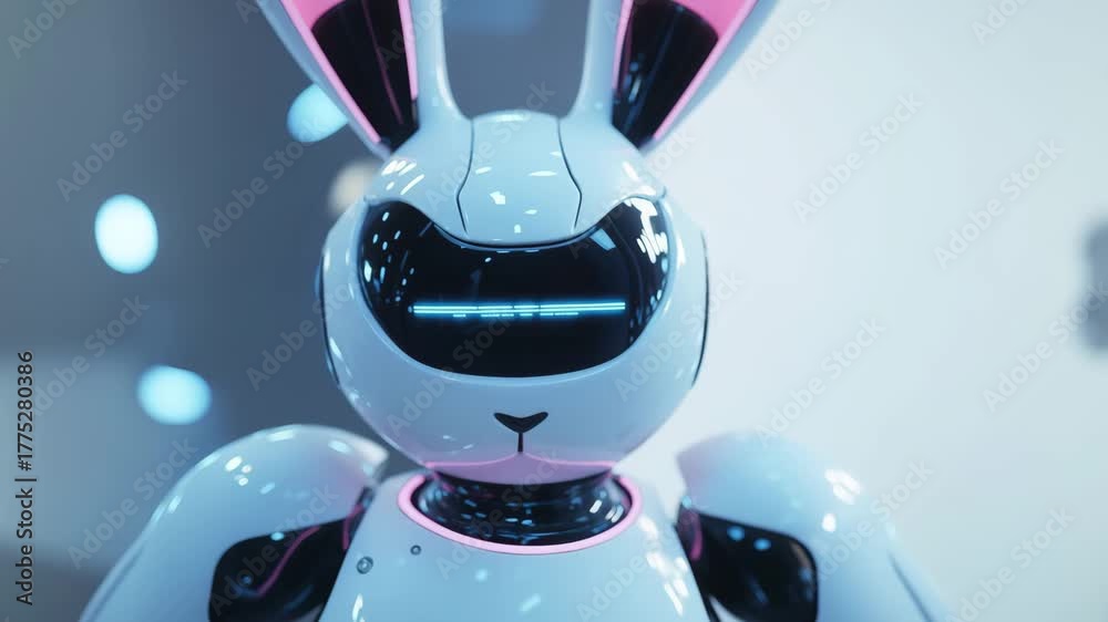 Robotic Bunny Python A robotic bunny displays advanced technology and design in a futuristic ...