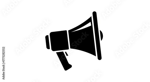 Megaphone silhouette isolated on white