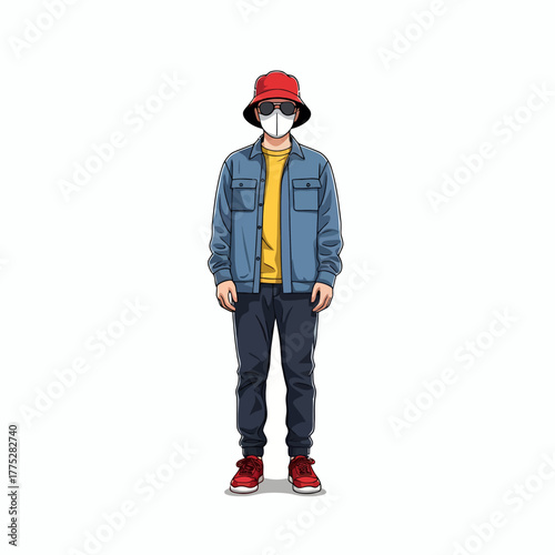 Vector Character with White Clean Background