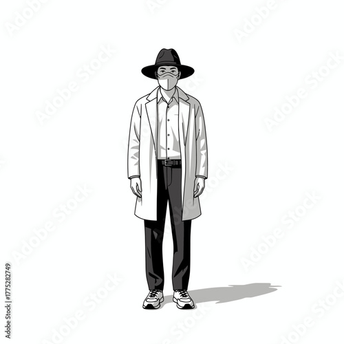 Vector Character with White Clean Background