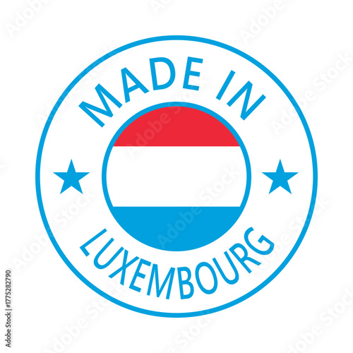 Free Download Luxembourg Made in Stamp in circle with flag Vector template on white background - GFXLoad