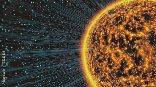 Digital Energy Sphere with Circuit Patterns