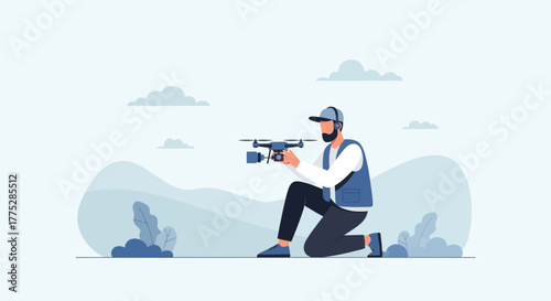 Aerial Photography Specialist Capturing Scenic Views With Drone Technology for Projects.