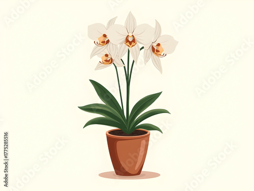 Wallpaper Mural Potted outline minimal cymbidium Torontodigital.ca