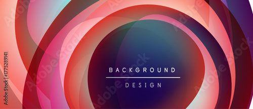 Abstract concentric circles, vibrant colors blend. Text reads background design centered within dark space. Modern, dynamic visual.