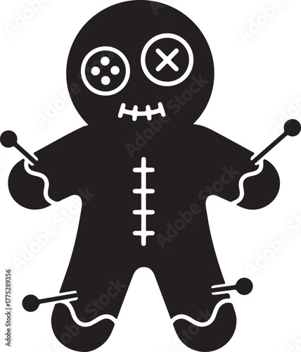 Voodoo Doll Icon Black Magic and Witchcraft Vector Graphic