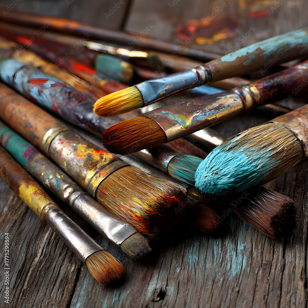 Fototapeta premium brushes and paints