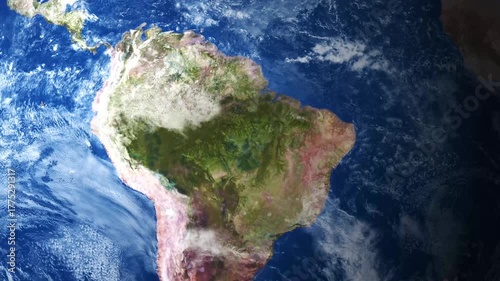 4K Earth Zoom into Peru | Realistic Planet Transition Animation Showing Peru from Space � Beautiful Geography Map, Satellite View, Motion Background, Educational and Travel Visual