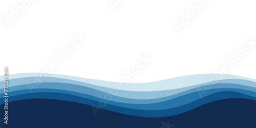 Abstract blue wave background layered paper cut style perfect for website headers and presentation templates