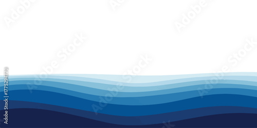 Abstract blue wave background illustration layered paper cut style vector design suitable for modern website banner or presentation template