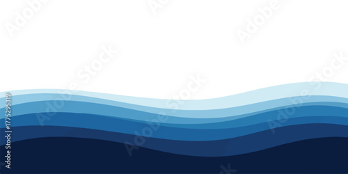 Abstract blue wave background layered wavy lines in different shades of blue vector illustration for graphic design and web design