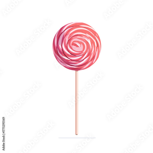 Flat 2D vector illustration of Candy Lollipop in a simple and modern style, on a white background.