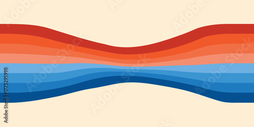 Colorful retro abstract perspective line stripes with 3d dimensional effect isolated on white.