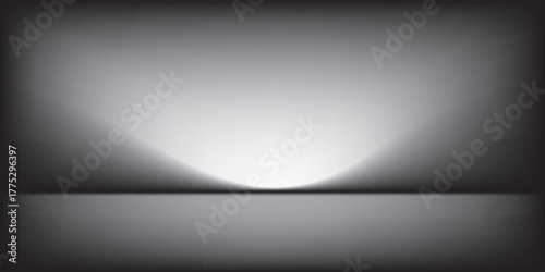 Abstract gradient podium background. Empty gray 3D studio background. Clean scene for product presentation mockup template.