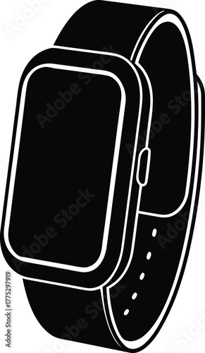 Fitness tracker smartwatch icon, realistic, high-resolution.
