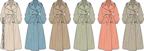 Stylish Trench Coats in Various Colors Fashionable Outerwear Designs for Any Season
