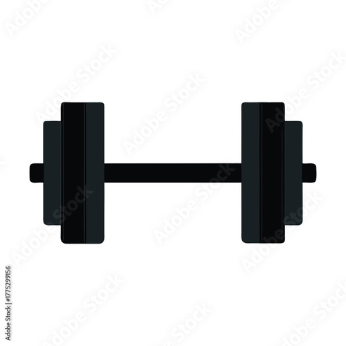 A black dumbbell art on transparent background