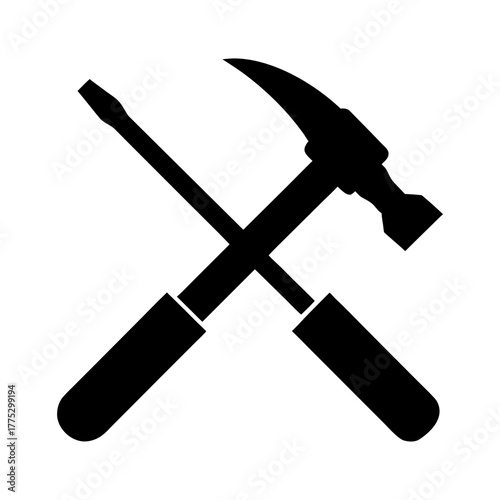Tools crossed icon on transparent background