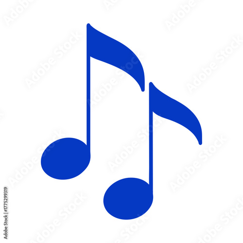 Two musical notes on transparent background