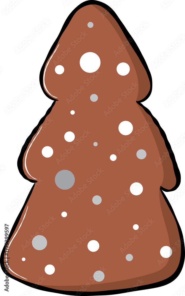 Fototapeta premium Gingerbread Tree Cookie Illustration