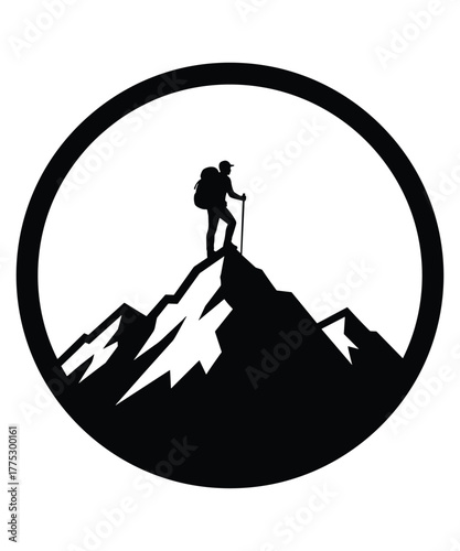 Cartoon Rocky Hill Mountain Peak Bushes Set