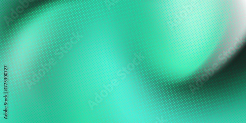 Abstract gradient in shades of green with grainy noise texture. Ideal for digital backgrounds, web design, presentations and various creative projects.