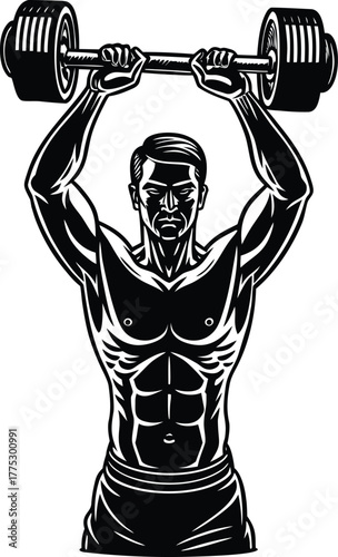 Shoulder press exercise icon, realistic, high-resolution.