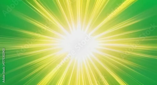 Golden light burst on green-screen background.4k video.

