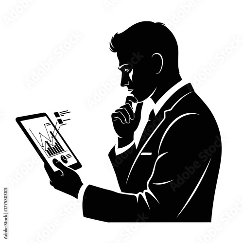  A Decisive Silhouette of a Male E- Original name(s): A Decisive Silhouette of a Male Executive Reviewing a Chart on a Tablet_transparent.svg
Actions:xecutive Reviewing a Chart on a Tablet
