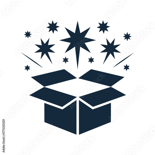 Unpacking logo template design vector, emblem, design concept, creative symbol, icon